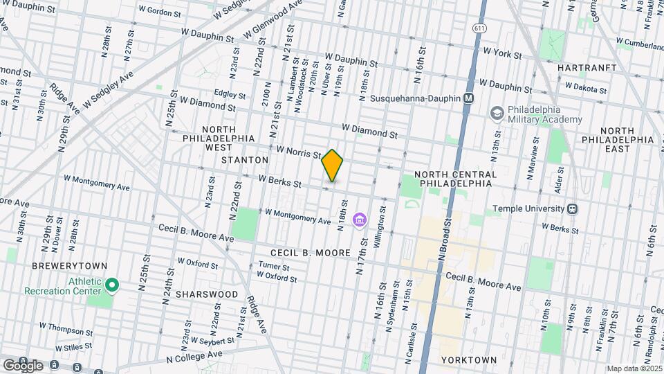 1811 W Berks St Map and Location Details