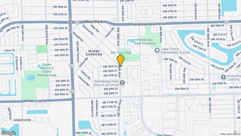 5551 SW 36th St Map and Location Details