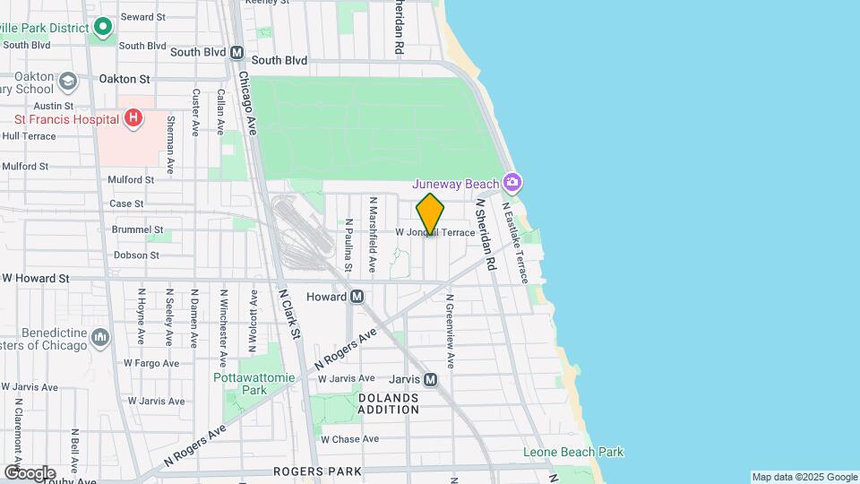 7647 N Bosworth Ave Map and Location Details