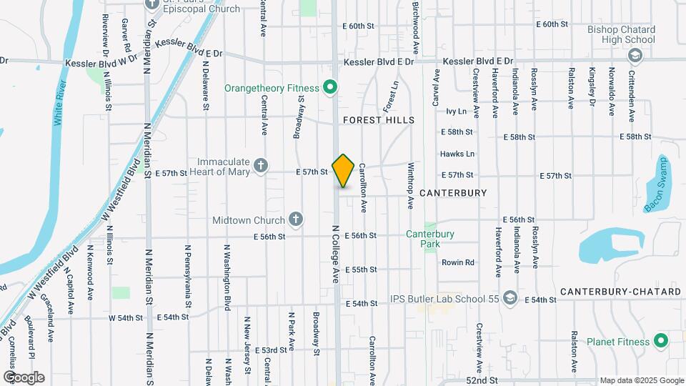5665 N College Ave Map and Location Details