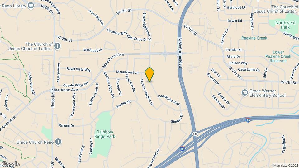 1825 Sierra Highlands Dr Map and Location Details