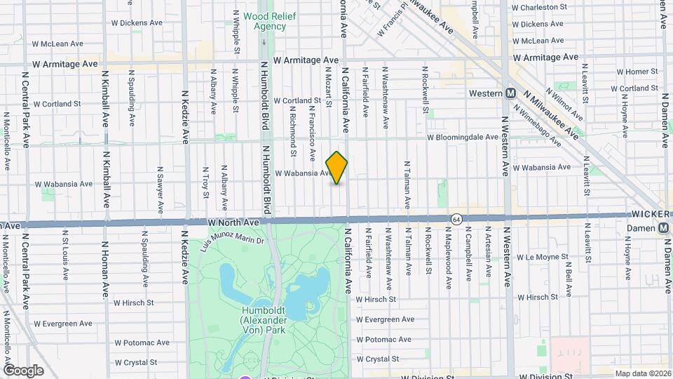 1645 N Mozart St, Unit #2 Top Floor Mapa y Detalles de la Ubicación