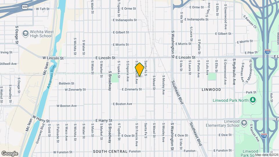 1318 S St Francis Ave Map and Location Details