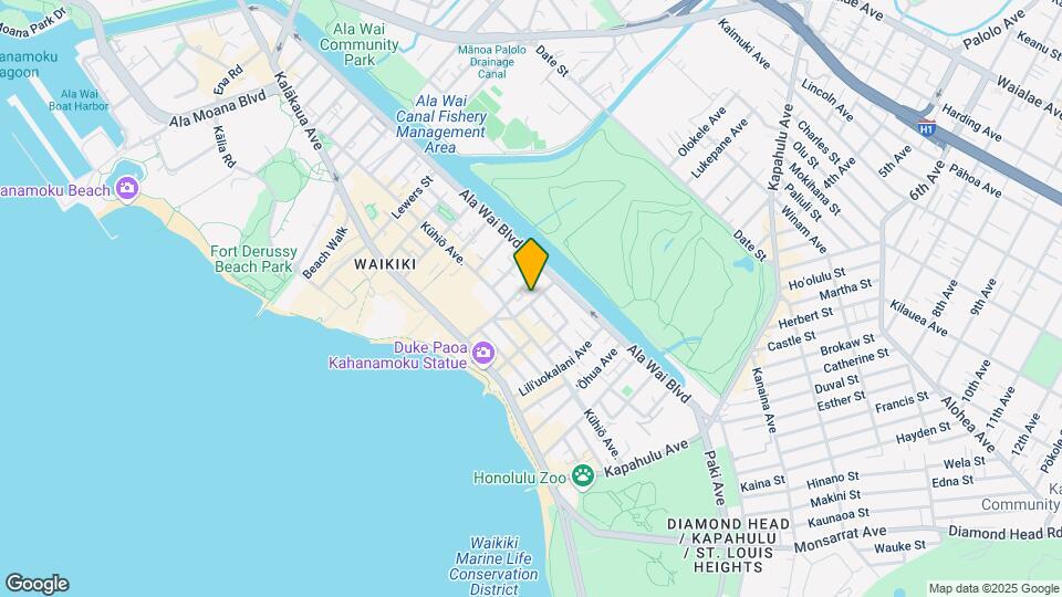 Waikiki Whale Watcher Map and Location Details