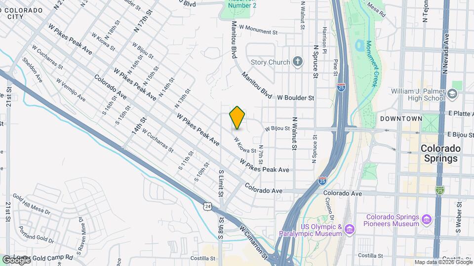 838 W Kiowa St Map and Location Details