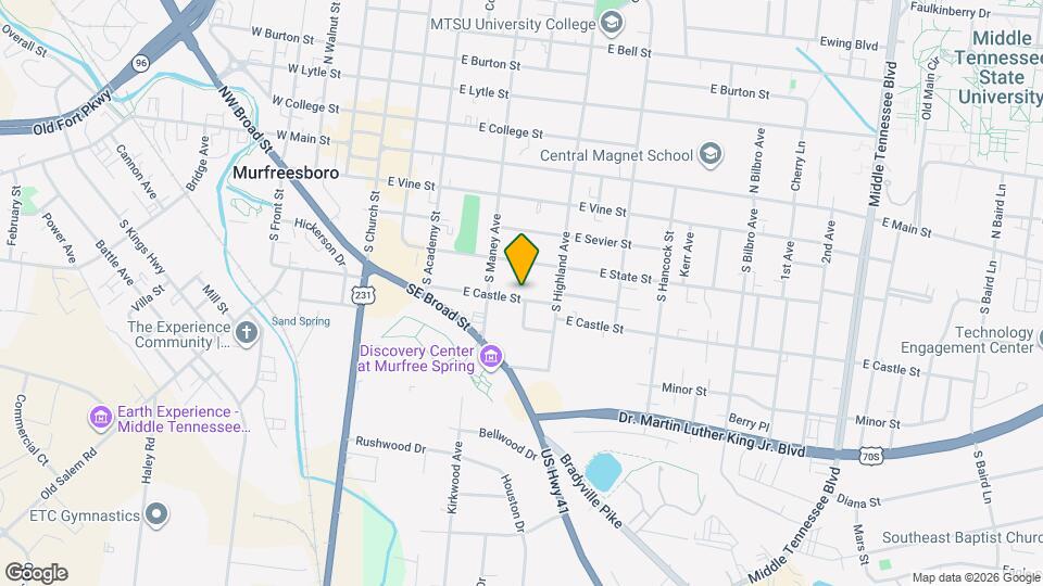 423 E Castle St Map and Location Details