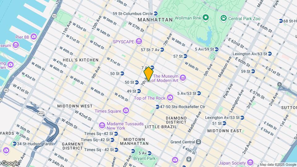 150 W 51st St, Unit #1703 Map and Location Details