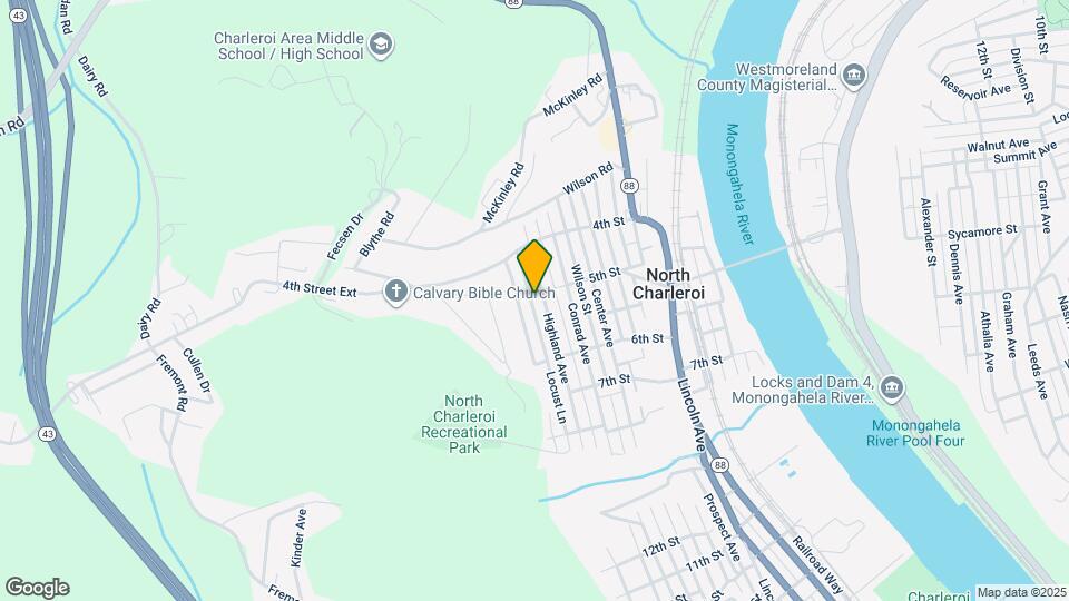 500 Highland Ave Map and Location Details