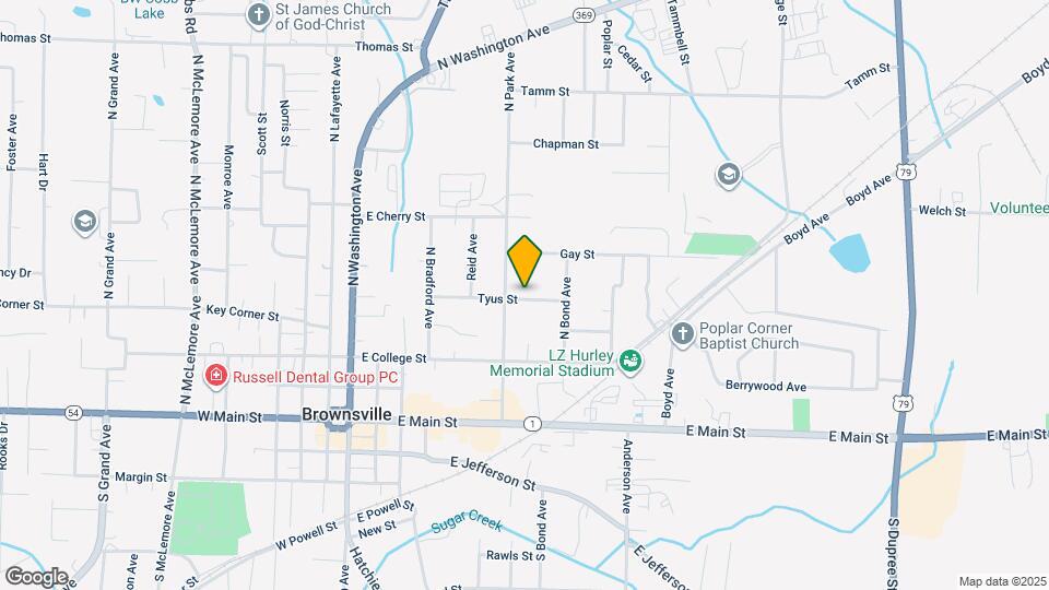 615 Tyus St Map and Location Details