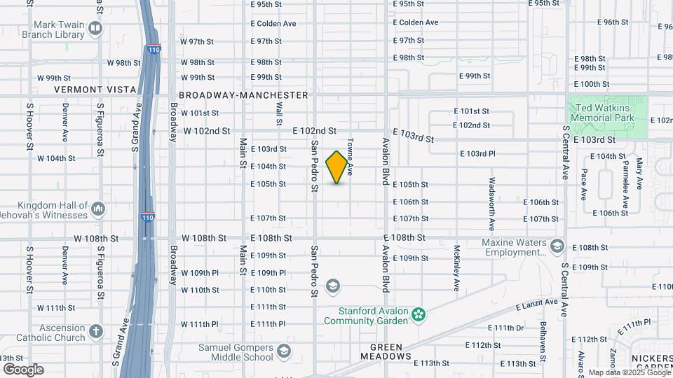340 E 105th St Map and Location Details