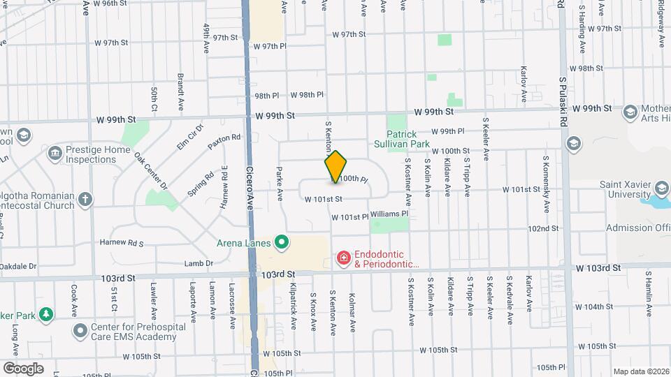 4537 W 100th Pl Map and Location Details