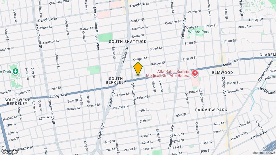 2117 Ashby Ave Mapa y Detalles de la Ubicación