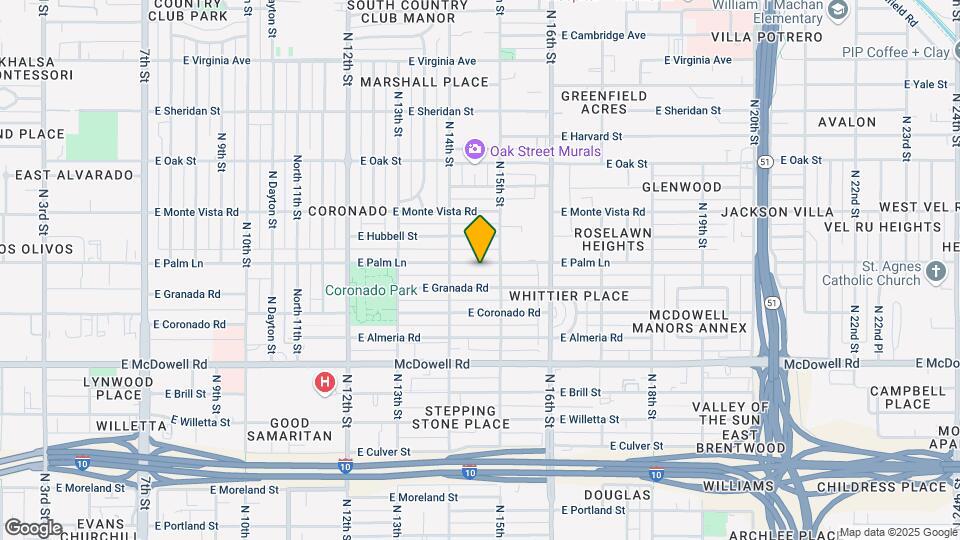 1429 E Palm Ln Map and Location Details