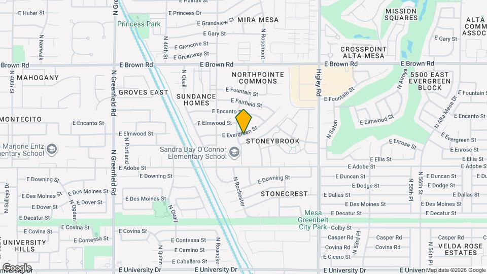 4861 E Evergreen St Map and Location Details