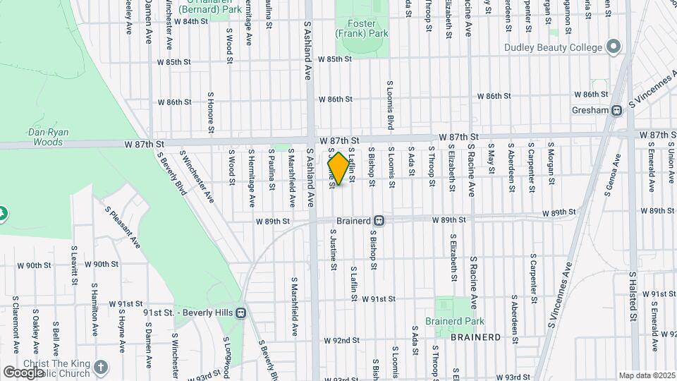 8815 S Justine St Map and Location Details