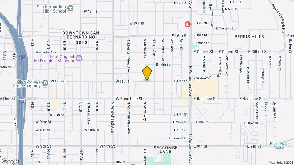 1283-1297 N Sierra Way Map and Location Details