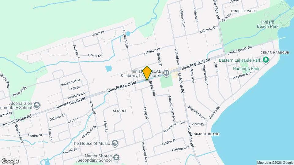 The Alcona Innisfil Map and Location Details