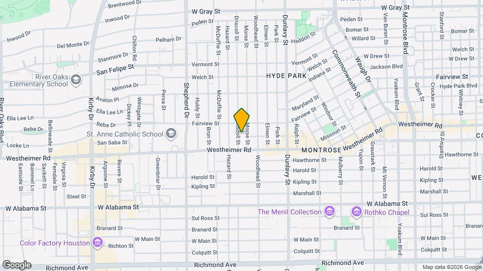 2501 Driscoll St Mapa y Detalles de la Ubicación