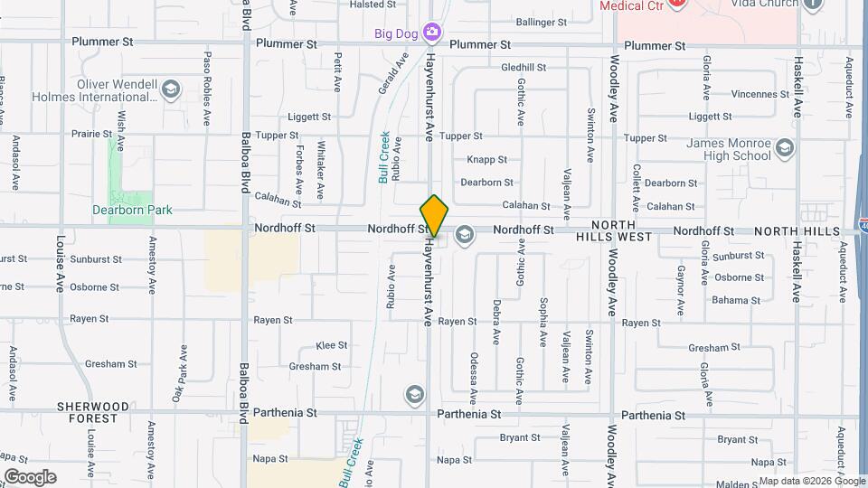 9030 Hayvenhurst Ave Map and Location Details