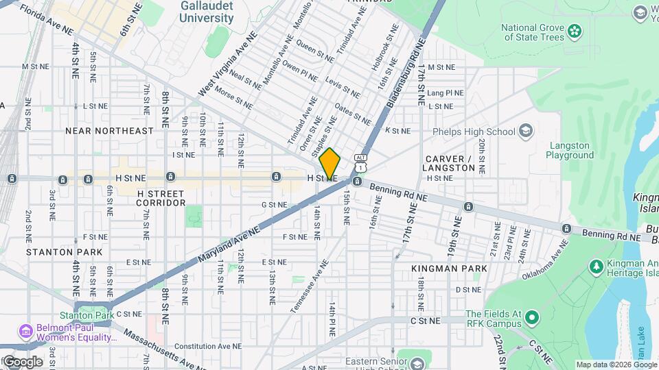 1418 Maryland Ave NE, Unit C Front Map and Location Details