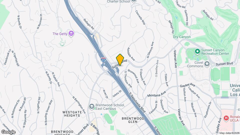 11364 Sunset Blvd Map and Location Details