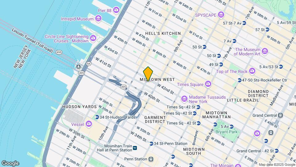 420 W 42nd St Mapa y Detalles de la Ubicación