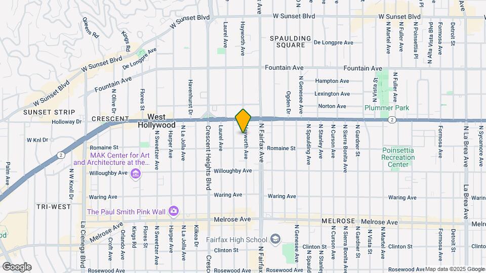 1029 N Hayworth Ave Map and Location Details