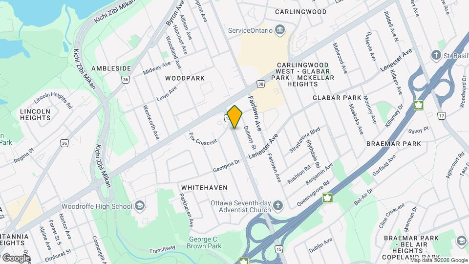 845 Woodroffe Ave Map and Location Details