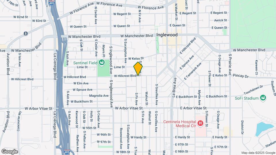 160 W Hillcrest Blvd Mapa y Detalles de la Ubicación