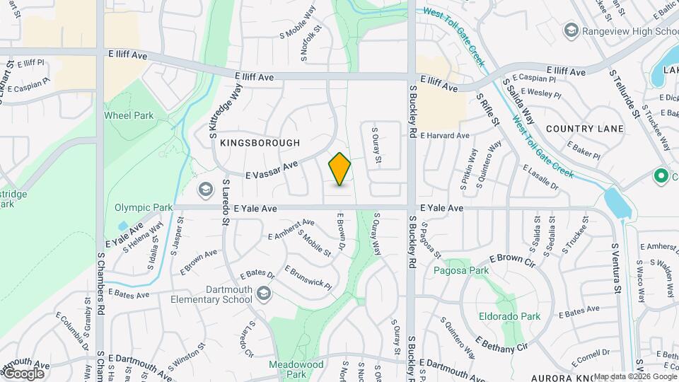 16543 E Yale Pl Map and Location Details