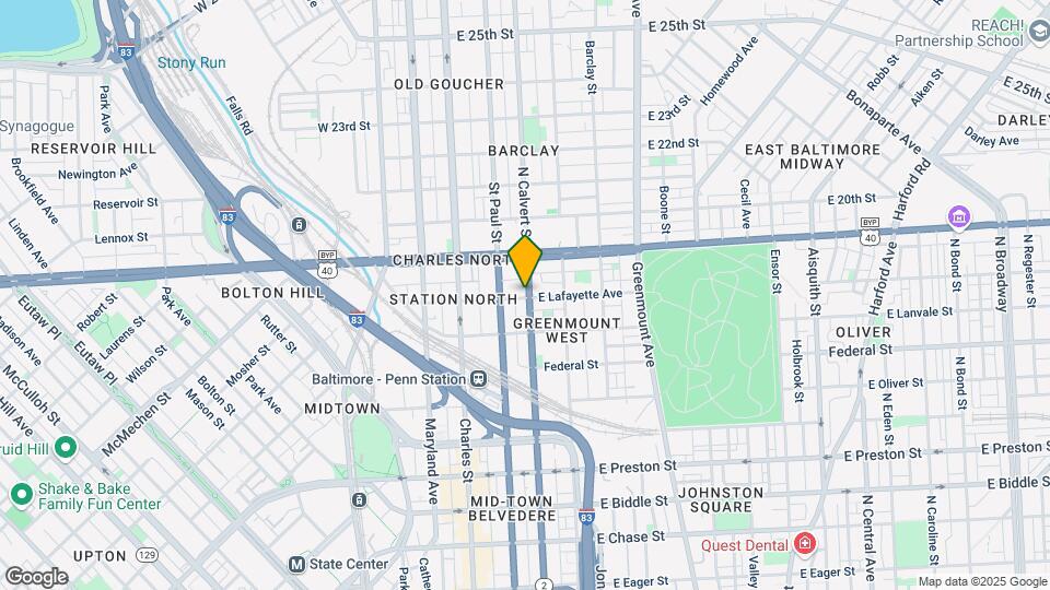 1800 N Calvert St Map and Location Details