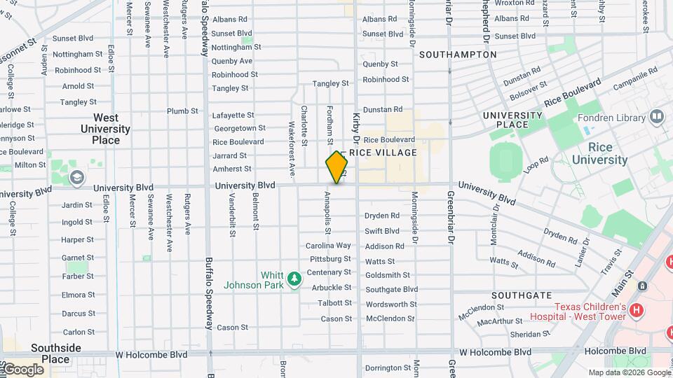 2629 University Blvd Map and Location Details