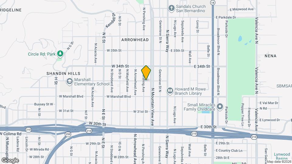 3297 N Pershing Ave, Unit Main House plus Studio Map and Location Details