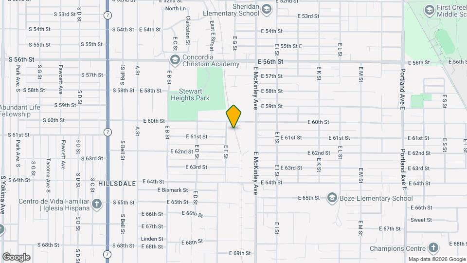 6013 E F St Mapa y Detalles de la Ubicación