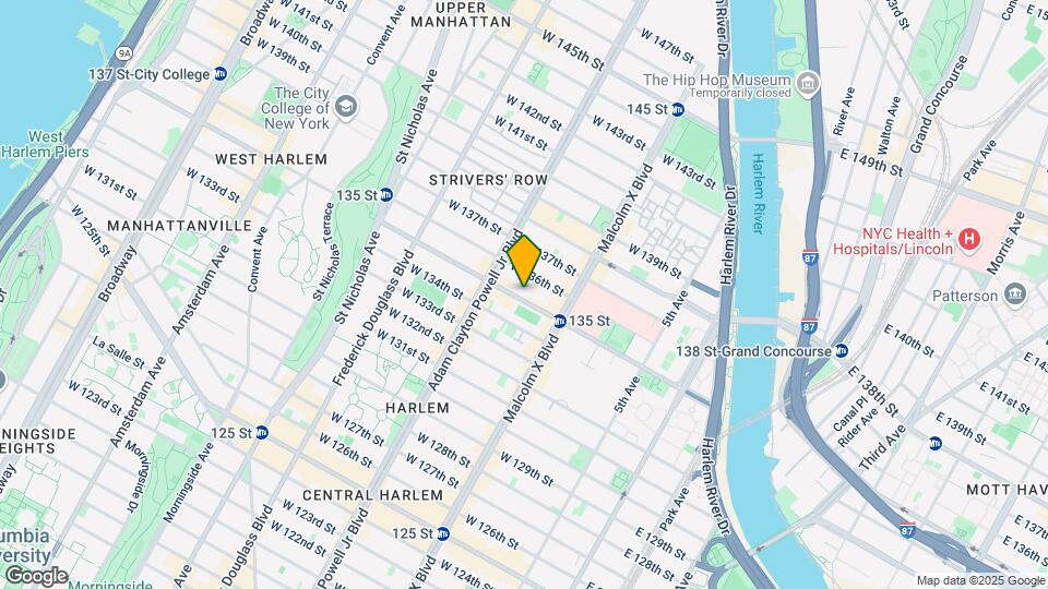 West 135th Street Apartments - Income Based Map and Location Details