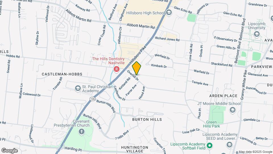 2036 Overhill Dr Map and Location Details