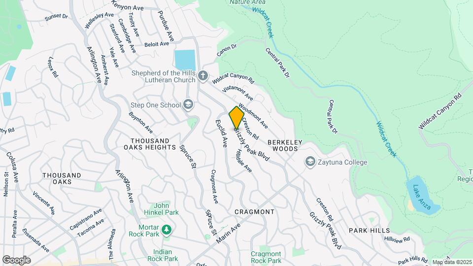 626 Grizzly Peak Blvd Map and Location Details
