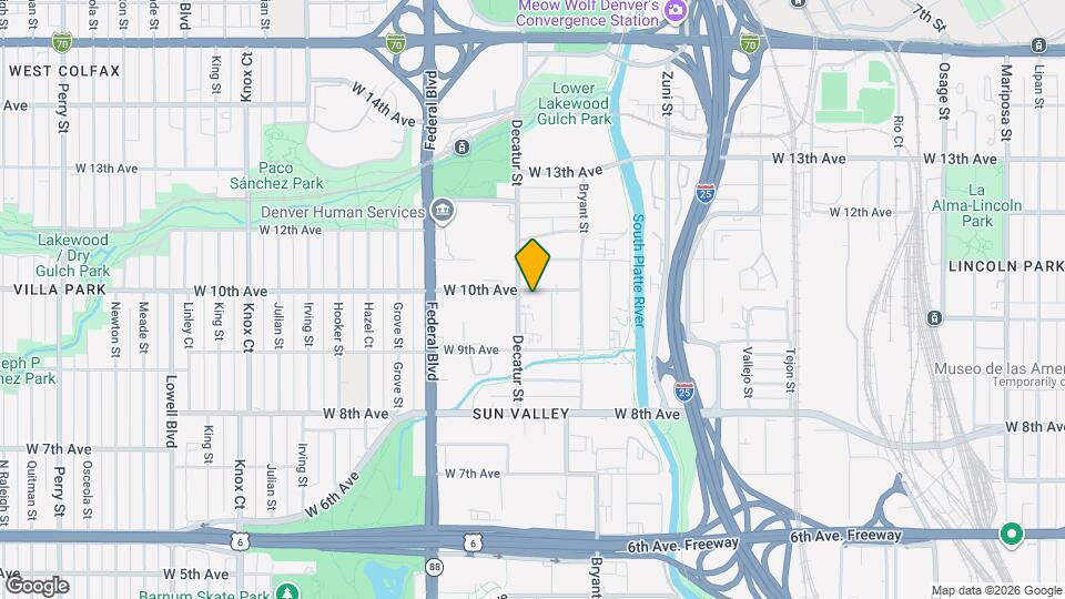 2750 W 10th Ave Map and Location Details