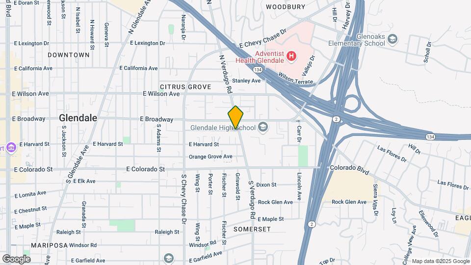 121 S Verdugo Rd Map and Location Details