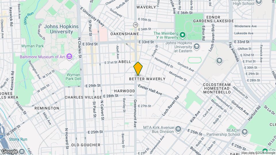 2911 Greenmount Ave, Unit 2A Map and Location Details