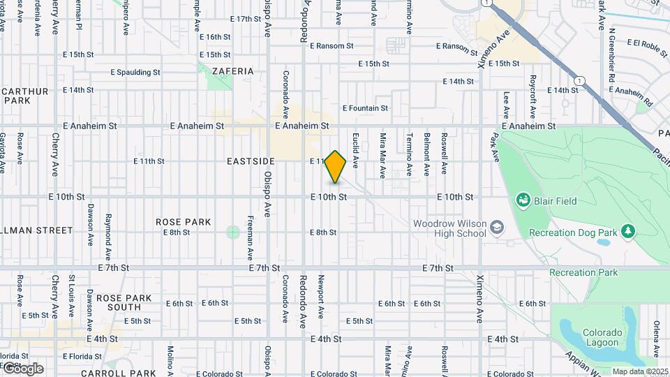 1021 Loma Ave Map and Location Details