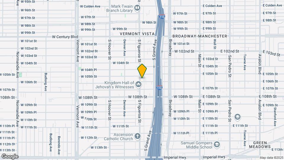 10520 S Figueroa St Mapa y Detalles de la Ubicación