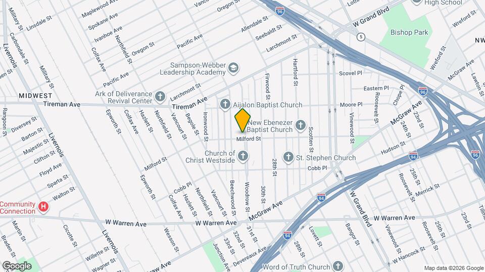 6307 Woodrow St Map and Location Details