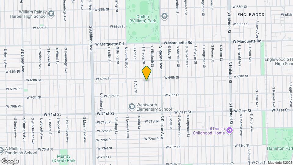 6913 S Throop St Map and Location Details