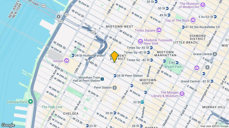 318 W 36th St. Map and Location Details