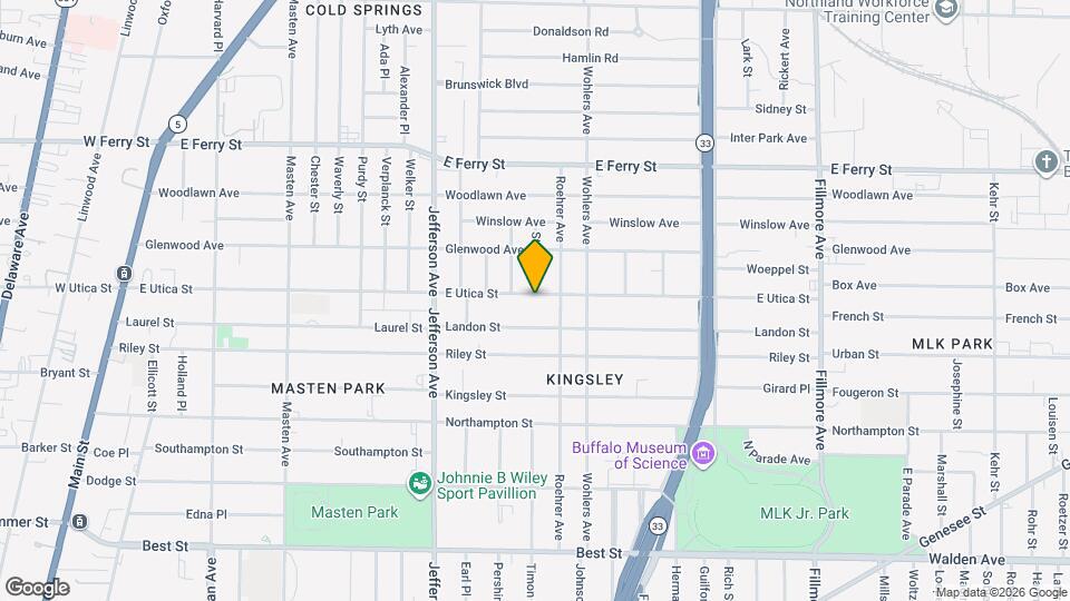 421 E Utica St Mapa y Detalles de la Ubicación