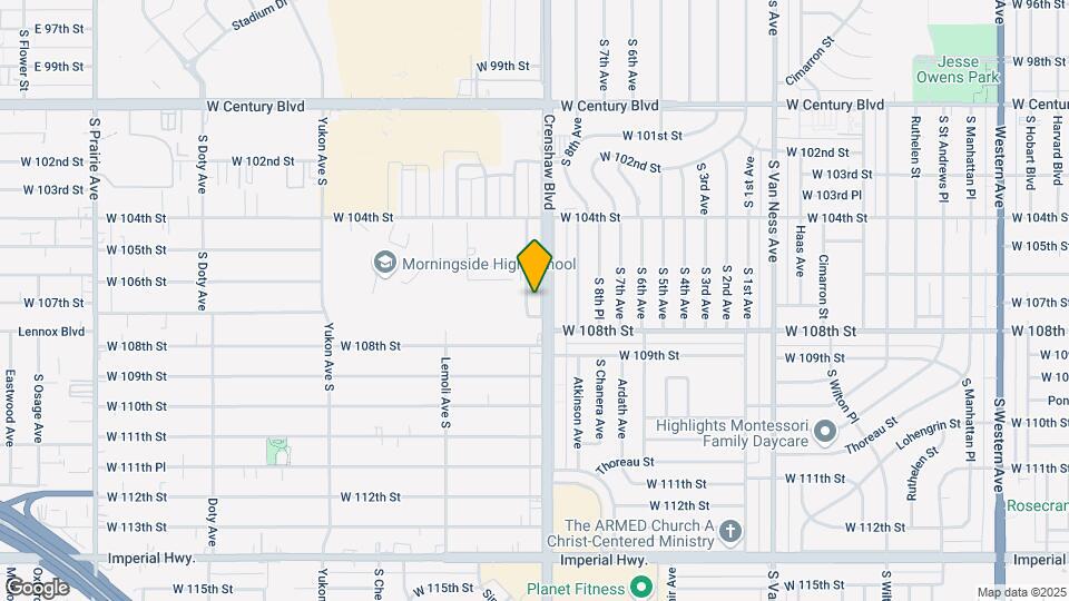 10625 Crenshaw Blvd Map and Location Details
