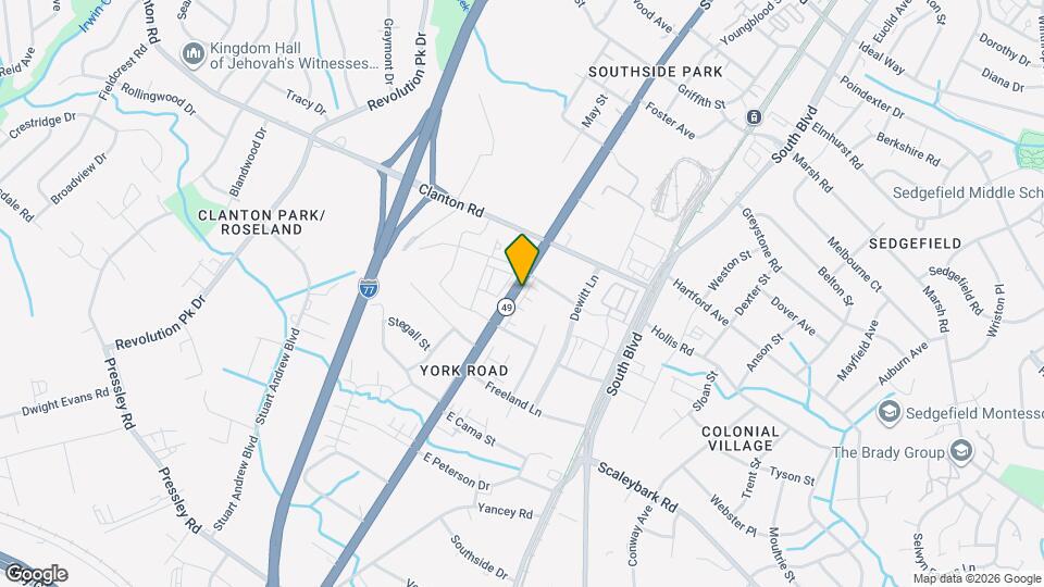 3633 S Tryon St Map and Location Details