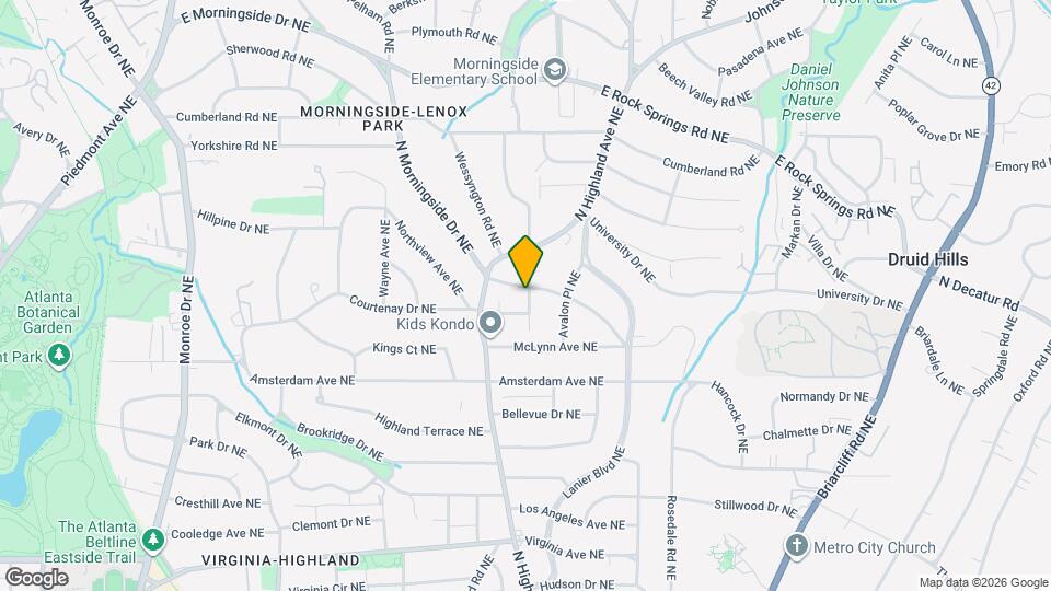 1304 N Morningside Dr NE, Unit Right Map and Location Details