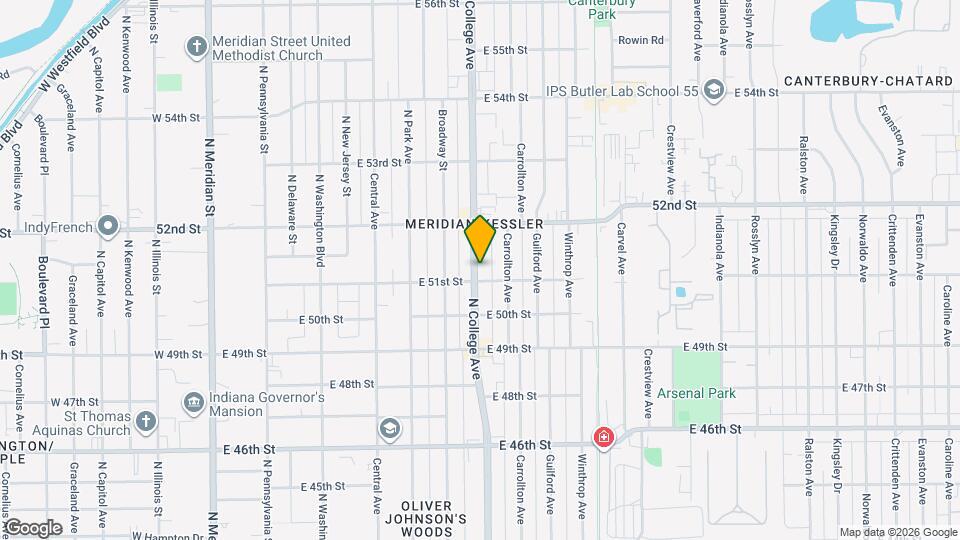 5107 N College Ave Map and Location Details